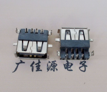 金华AF USB母座90度 DIP沉板3.9/4.9 耐高温有卷边