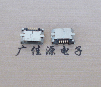 金华Micro USB平口全贴板 鱼叉脚5.0长带定位柱加焊盘
