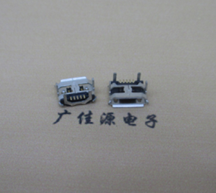 金华Micro usb5p母座 B型口 加长2.0mm牛角 焊接图解