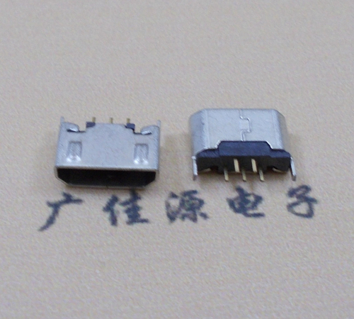 金华迈克USB 180度母座5p直插带地脚1.5端子直口