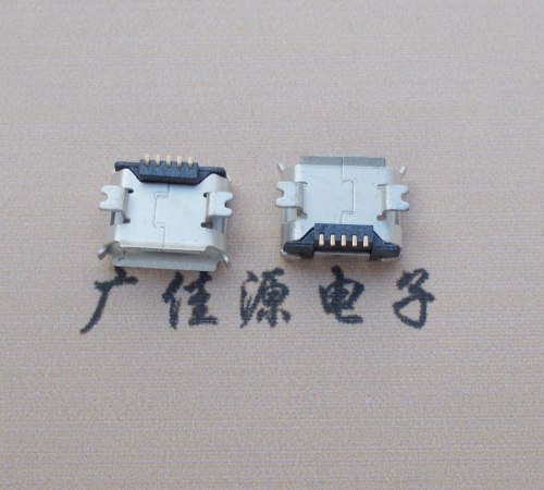 金华Micro USB 5PIN接口,B型垫高0.9mm鱼叉脚贴片雾锡卷边
