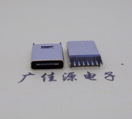 金华直立式插板Type-C6p母座连接器高H=10.0mm