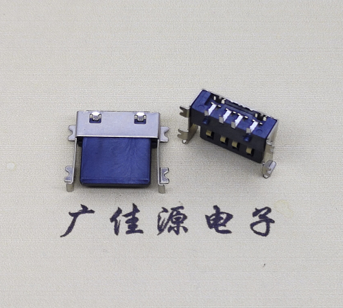 金华薄胶芯母座 USB2.0卧式贴板A母10.0短体尺寸