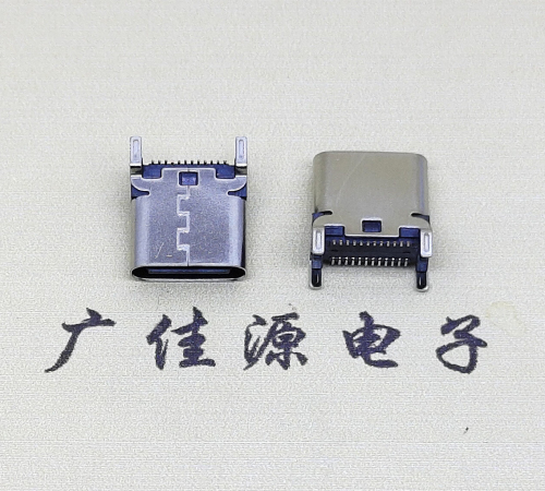 金华TYPE-C24P立贴接口.四个固定脚大电流5A功能连接器