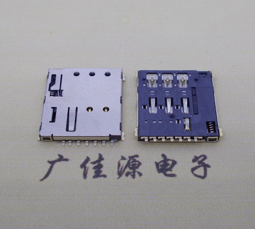 金华NANO SIM 自弹式卡座 1.37H 带CD测试7Pin 手机卡座连接器