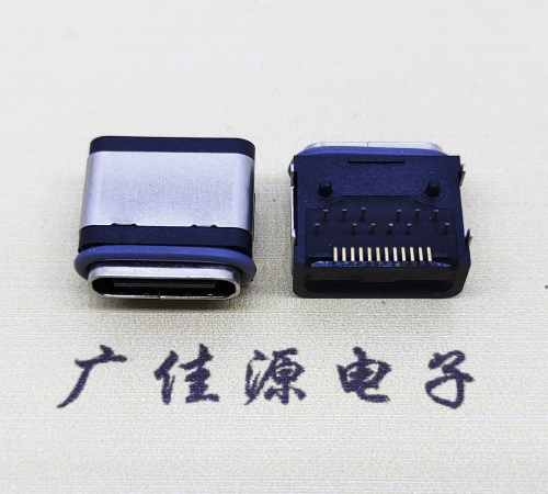 金华USB3.1防水TYPE-C24P卧式母座四脚插带定位柱